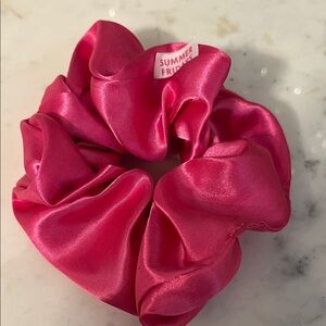 Pink Satin Scrunchie